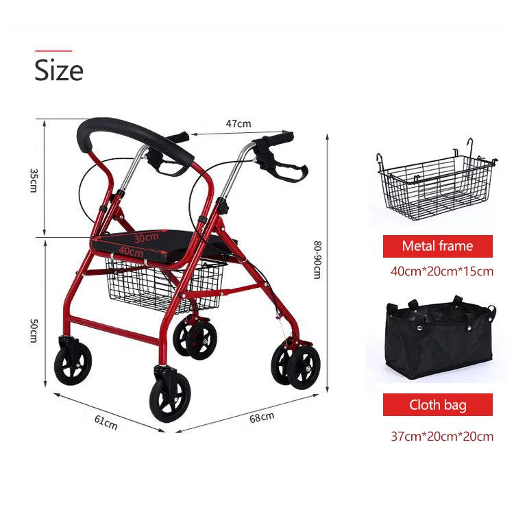 Aluminum Frame Walker with Basket